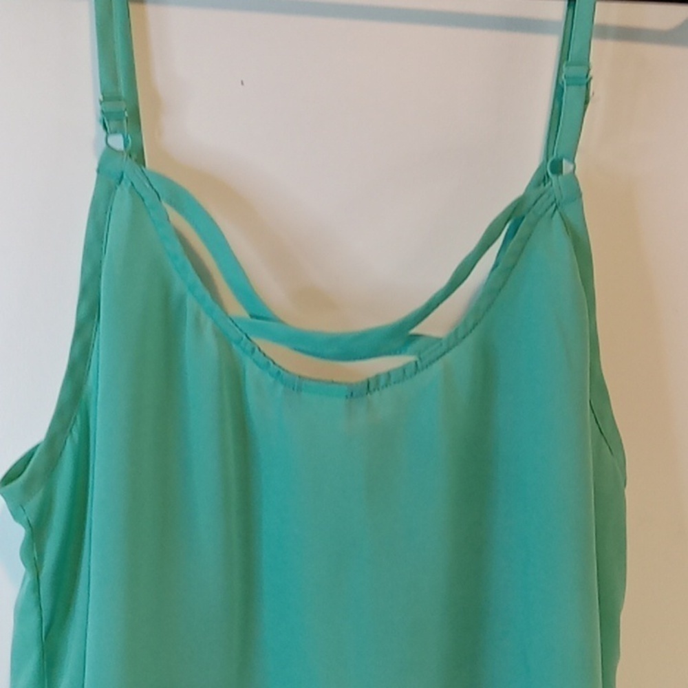Torrid Strap Tank Top Blouse Turquoise Summer ☀️ Women's Sz 0 EUC NICE! - Picture 16 of 16